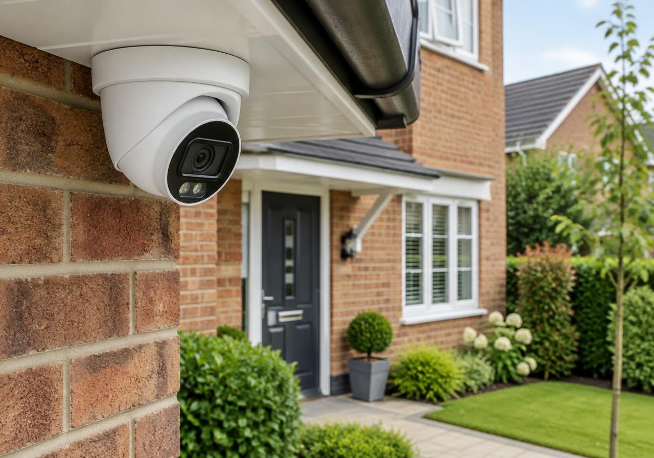 CCTV camera overlooking a home entrance